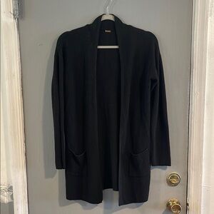 T Tahari Black‎ Long Open Front Cardigan Sweater Size XS